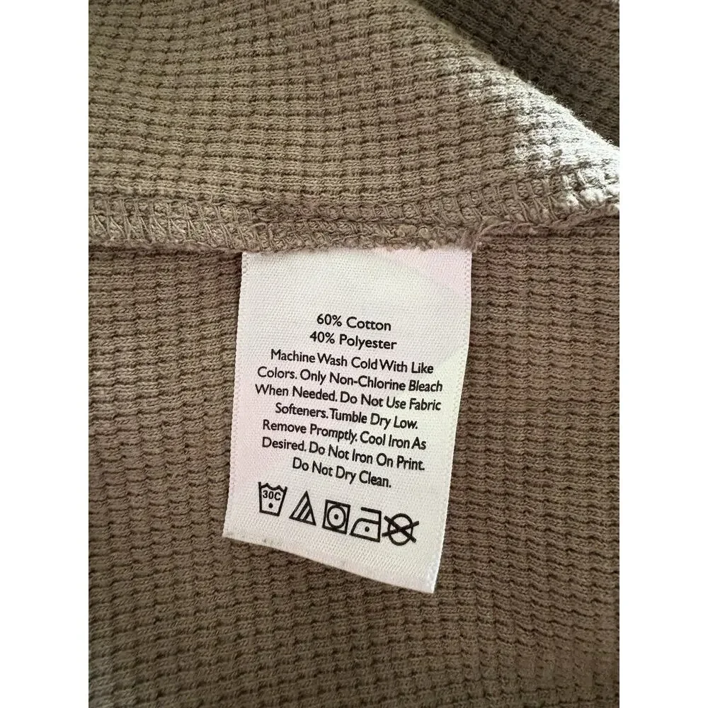Eddie Bauer, Thermal Henley Waffle Knit - Large - Light Brown, Dexter Kill Shirt